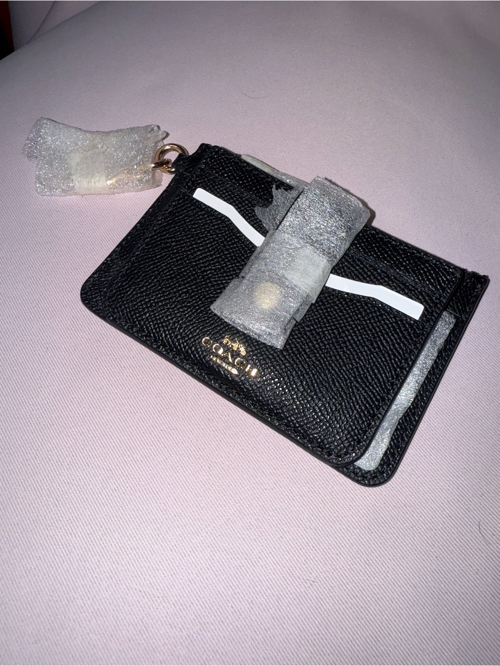 COACH Black Leather Card Holder